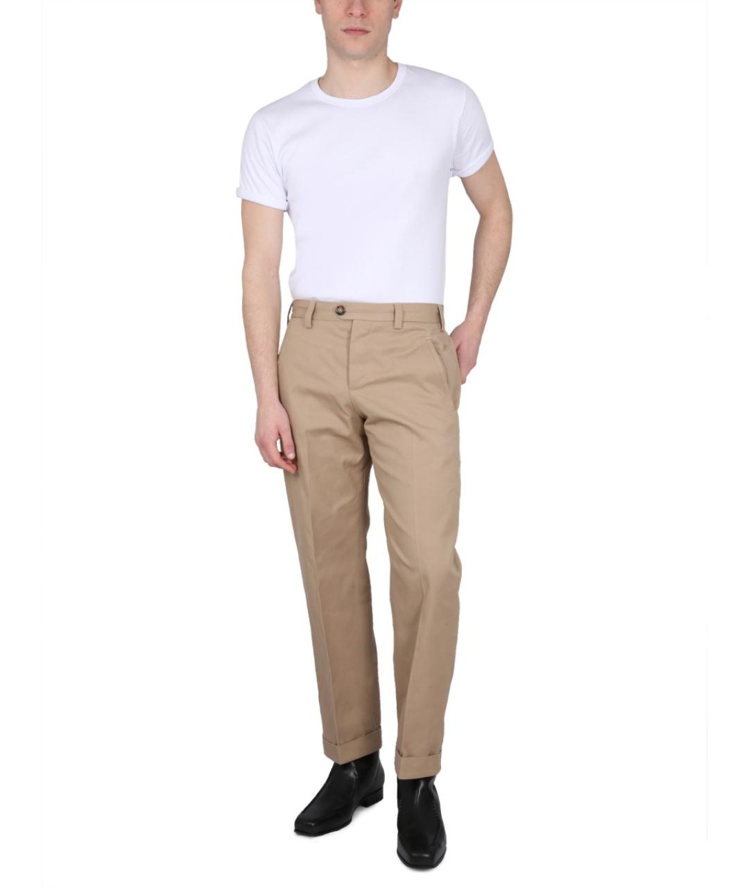 PT TORINO Бежевые хлопковые повседневные брюки, фото 2