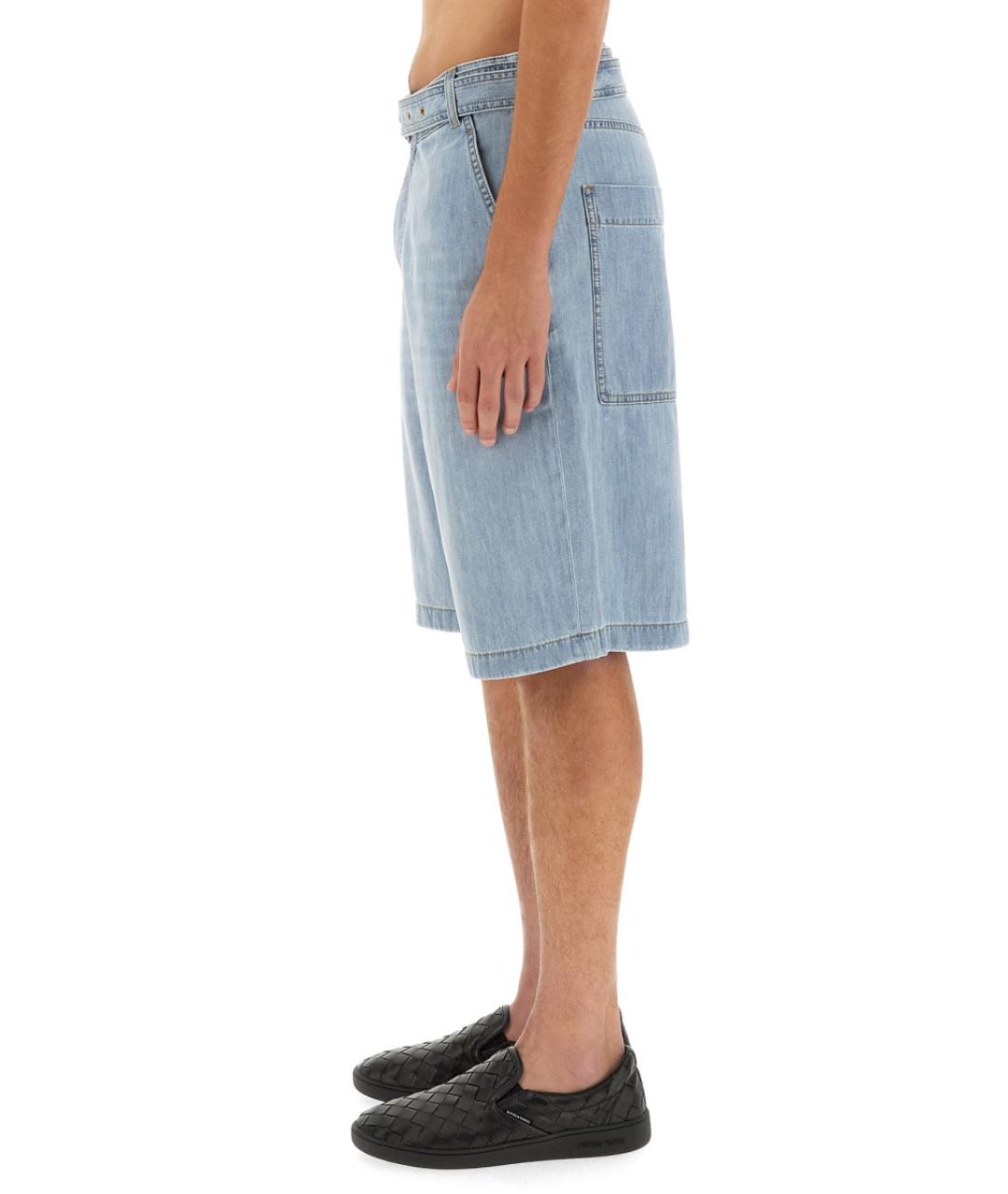 BOTTEGA VENETA Синие хлопковые шорты, фото 3