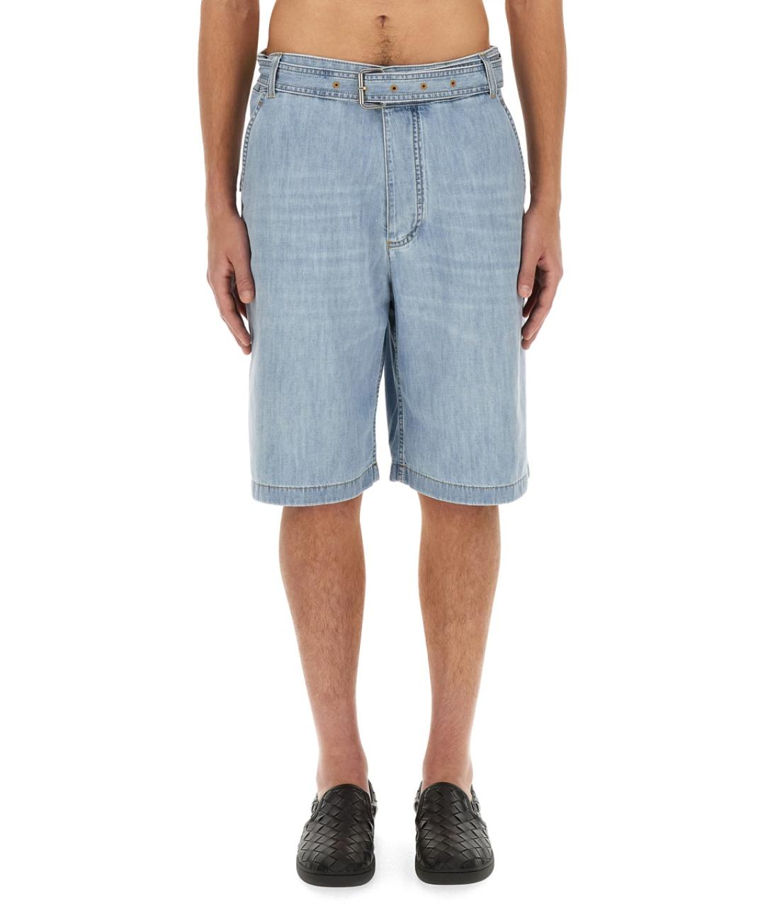 BOTTEGA VENETA Синие хлопковые шорты, фото 5