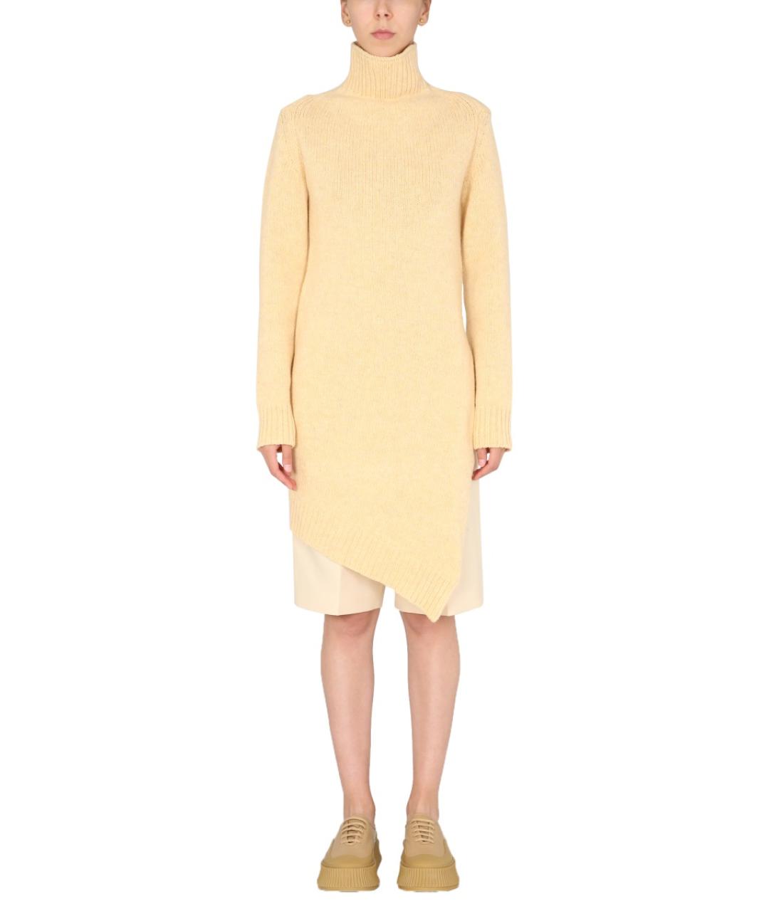 JIL SANDER Желтый шерстяной джемпер / свитер, фото 4
