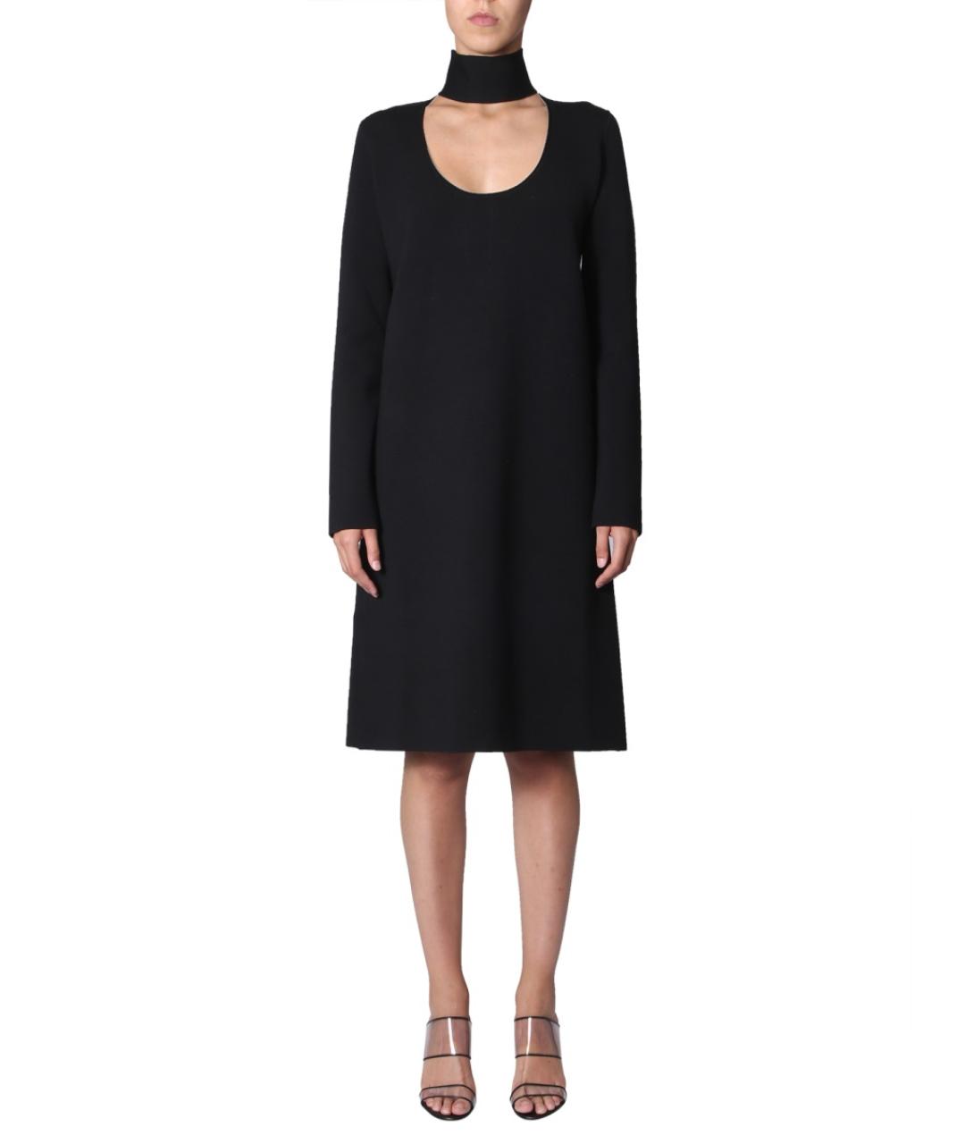 BOTTEGA VENETA Черное вискозное повседневное платье, фото 2