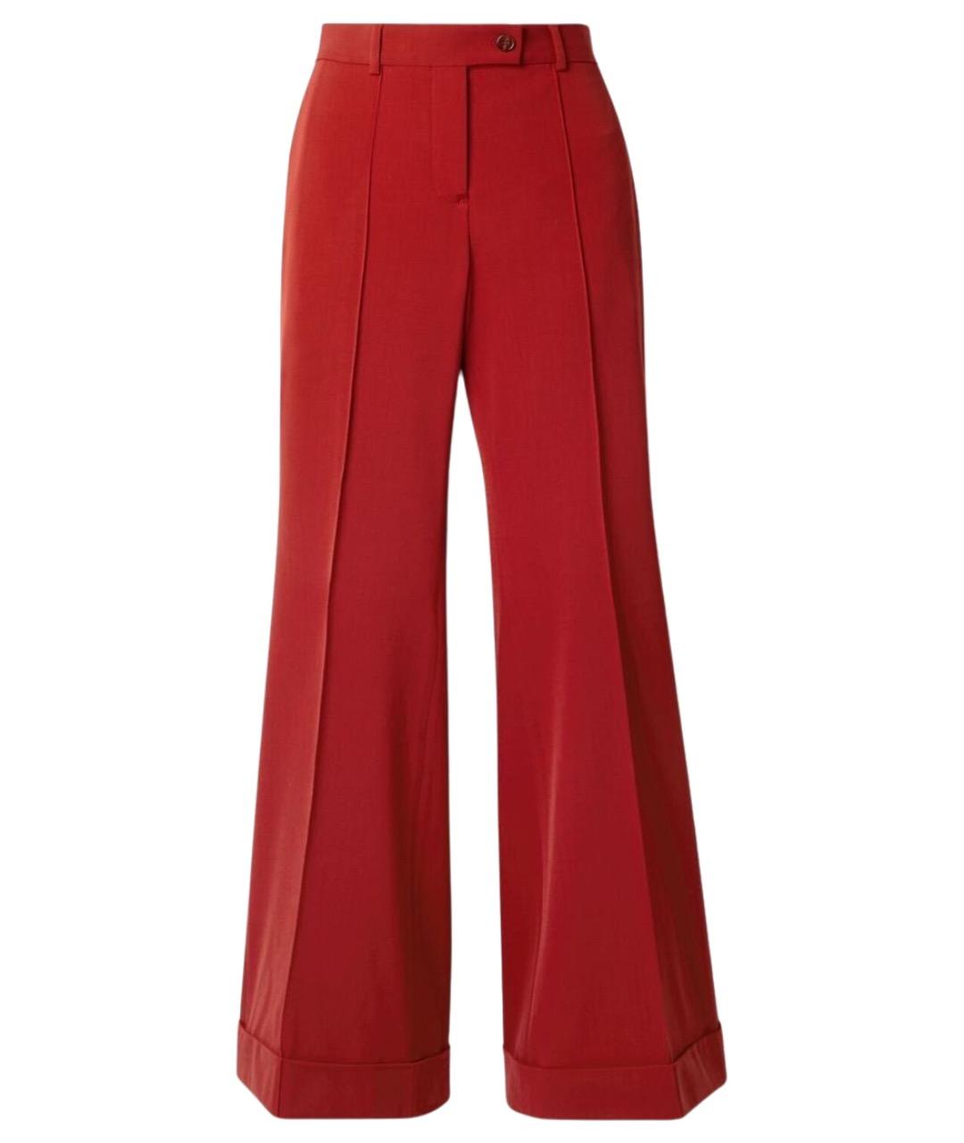 ACNE STUDIOS Красные шерстяные прямые брюки, фото 1
