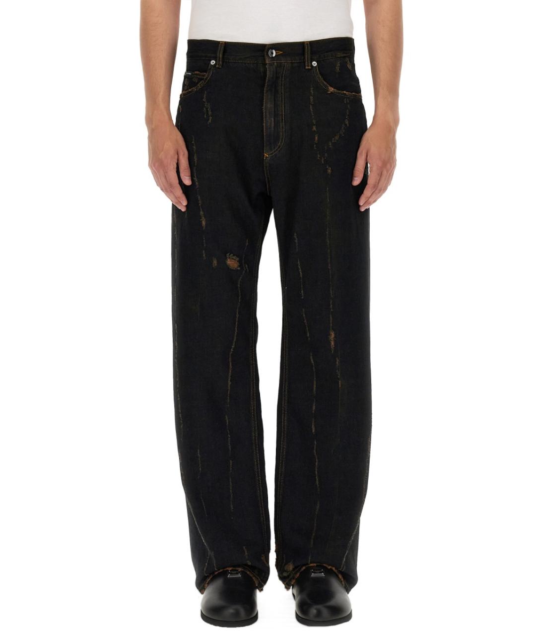 DOLCE&GABBANA Мульти хлопковые повседневные брюки, фото 5