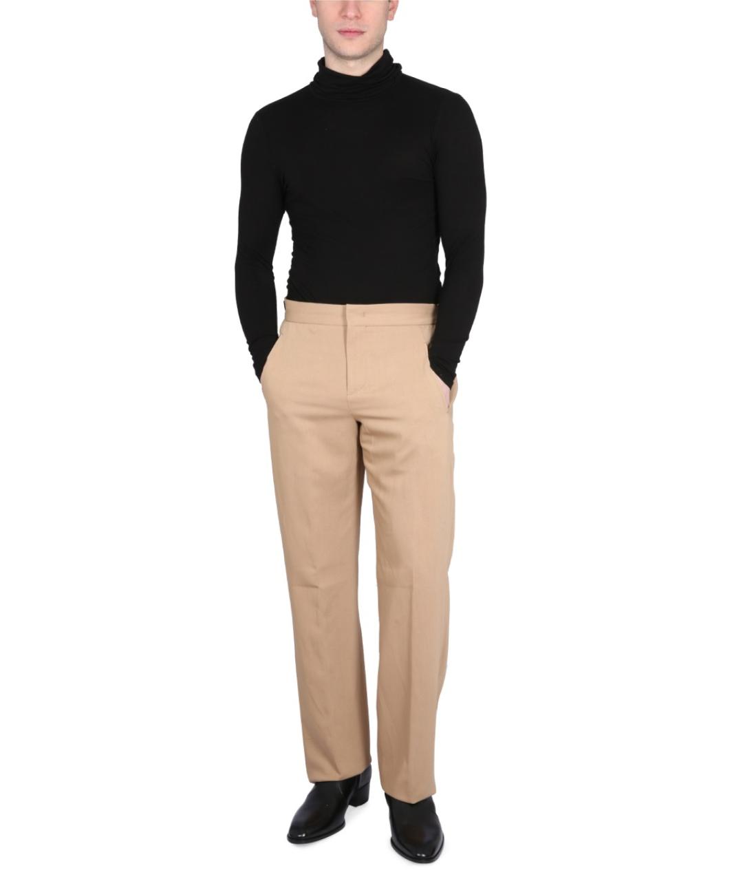 PT TORINO Бежевые вискозные повседневные брюки, фото 2