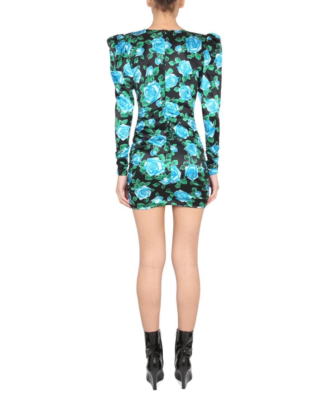 ALESSANDRA RICH Мульти атласное коктейльное платье, фото 4