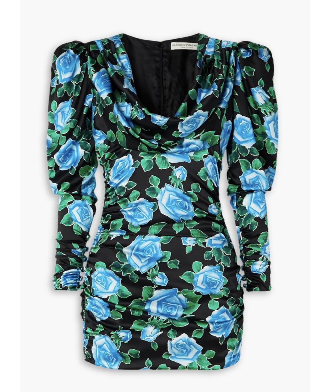 ALESSANDRA RICH Мульти атласное коктейльное платье, фото 6