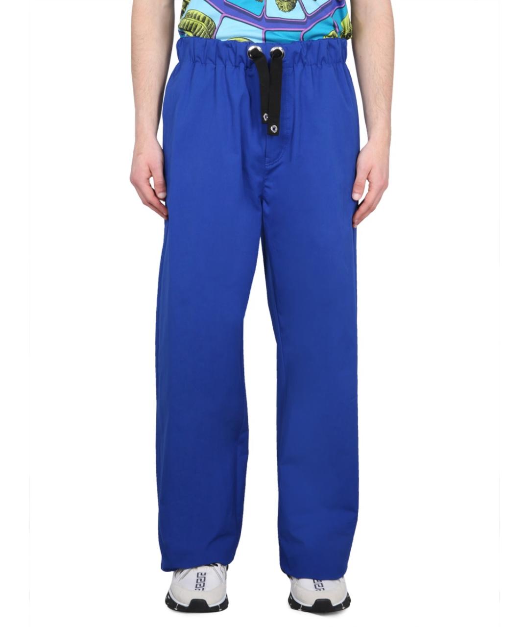 VERSACE Синие хлопковые повседневные брюки, фото 2