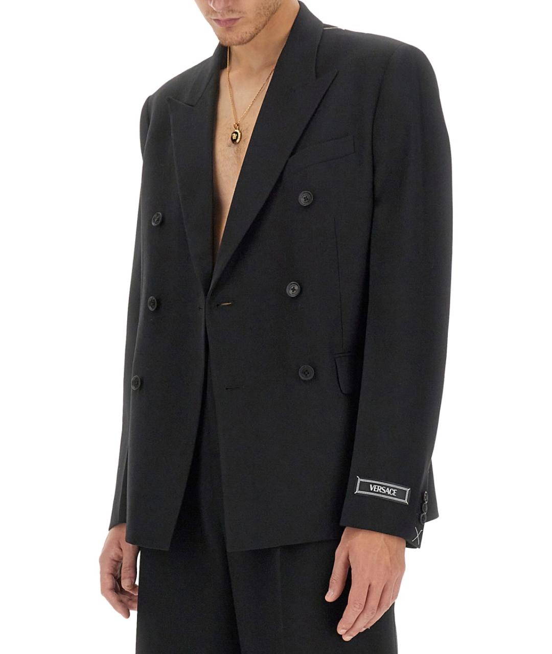VERSACE Черный шерстяной пиджак, фото 5