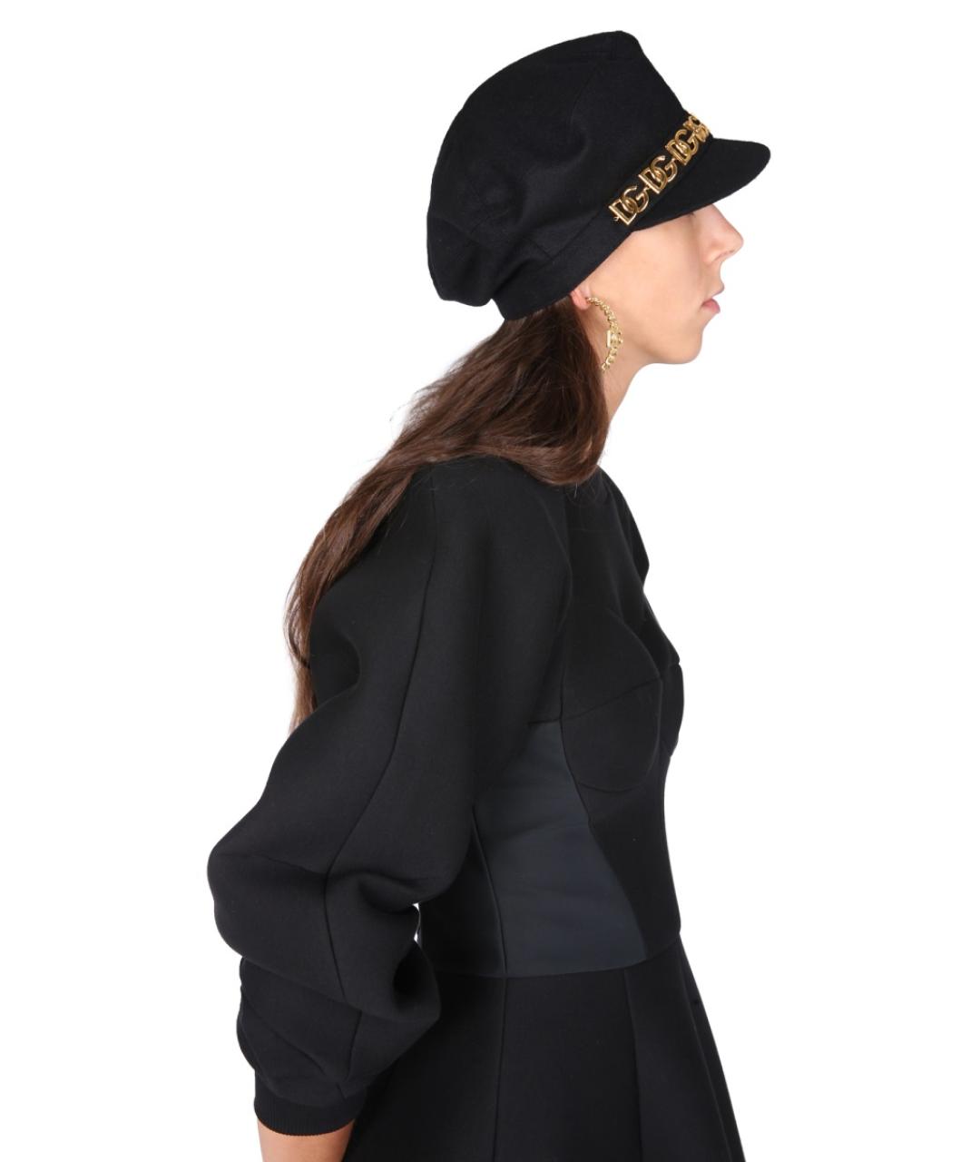 DOLCE&GABBANA Черное хлопковое повседневное платье, фото 4