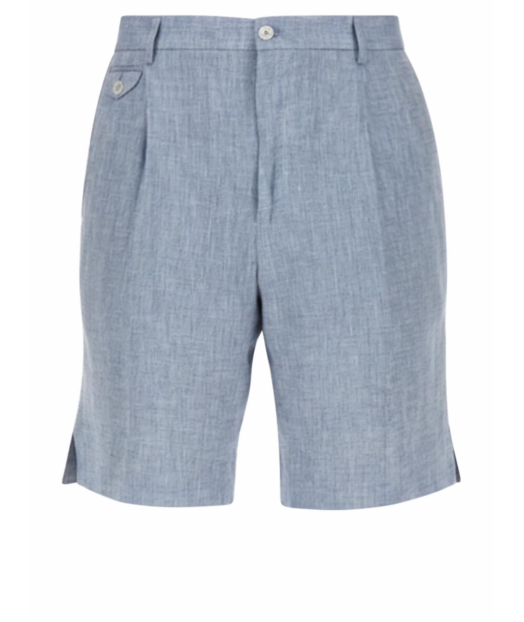 DOLCE&GABBANA Голубые льняные шорты, фото 1