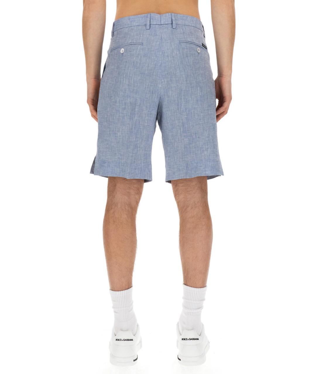DOLCE&GABBANA Голубые льняные шорты, фото 3