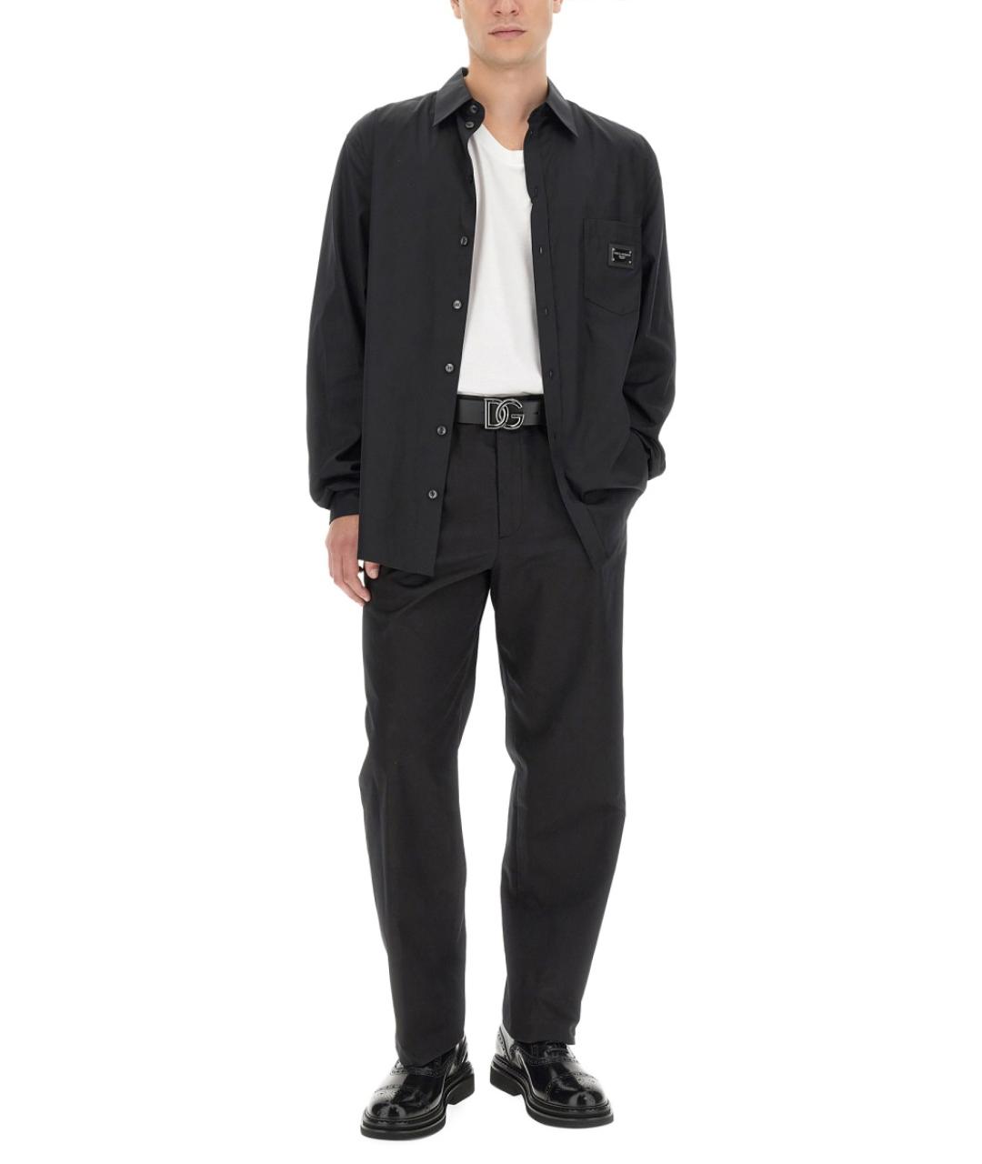 DOLCE&GABBANA Черные хлопковые повседневные брюки, фото 2