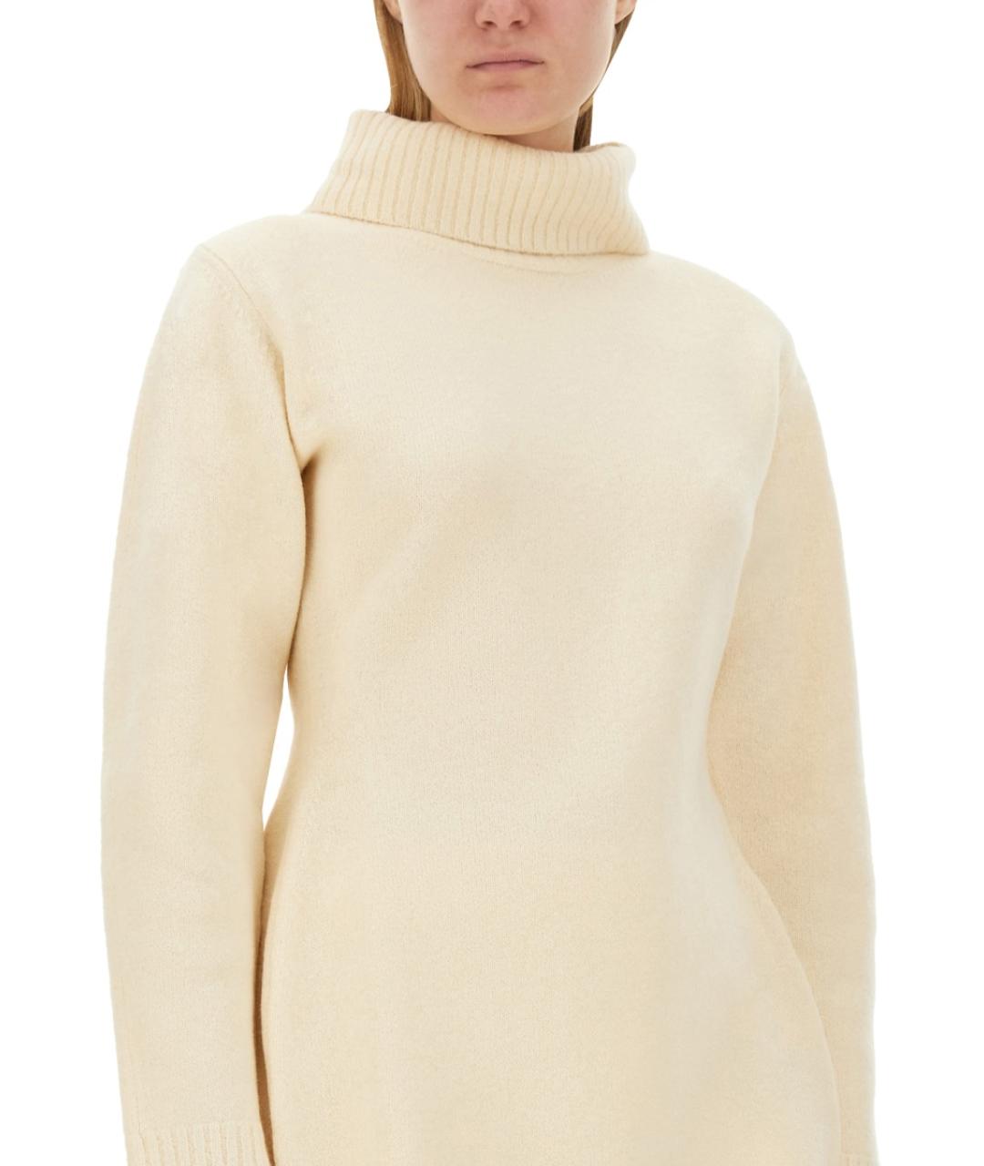 JIL SANDER Белый шерстяной джемпер / свитер, фото 4