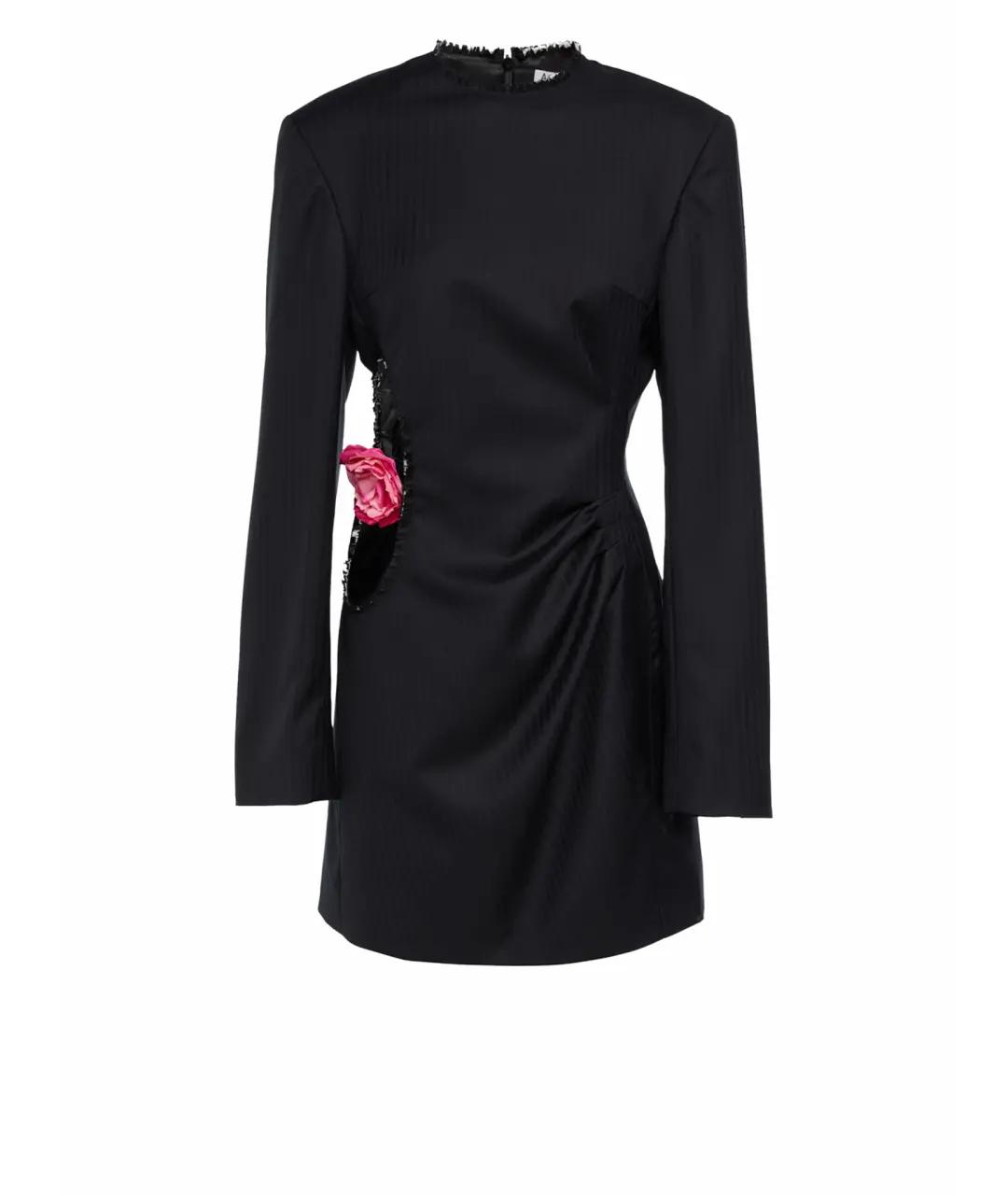 ACNE STUDIOS Черное шерстяное вечернее платье, фото 1