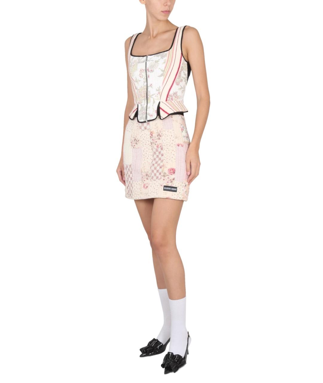 MARINE SERRE Мульти хлопковая юбка мини, фото 2