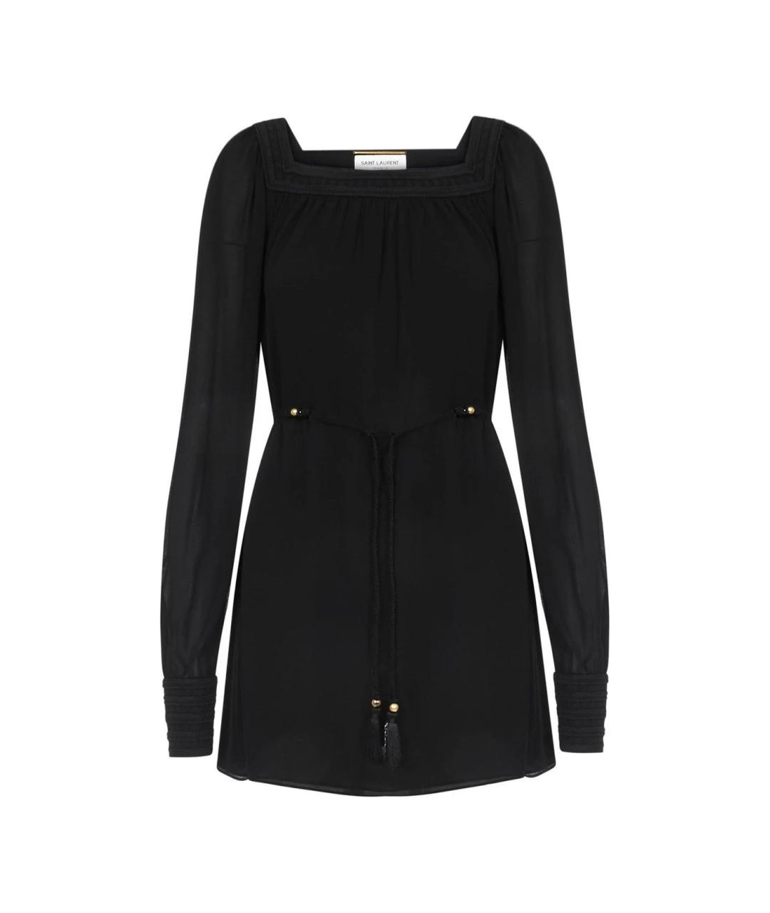 SAINT LAURENT Черное вискозное повседневное платье, фото 1