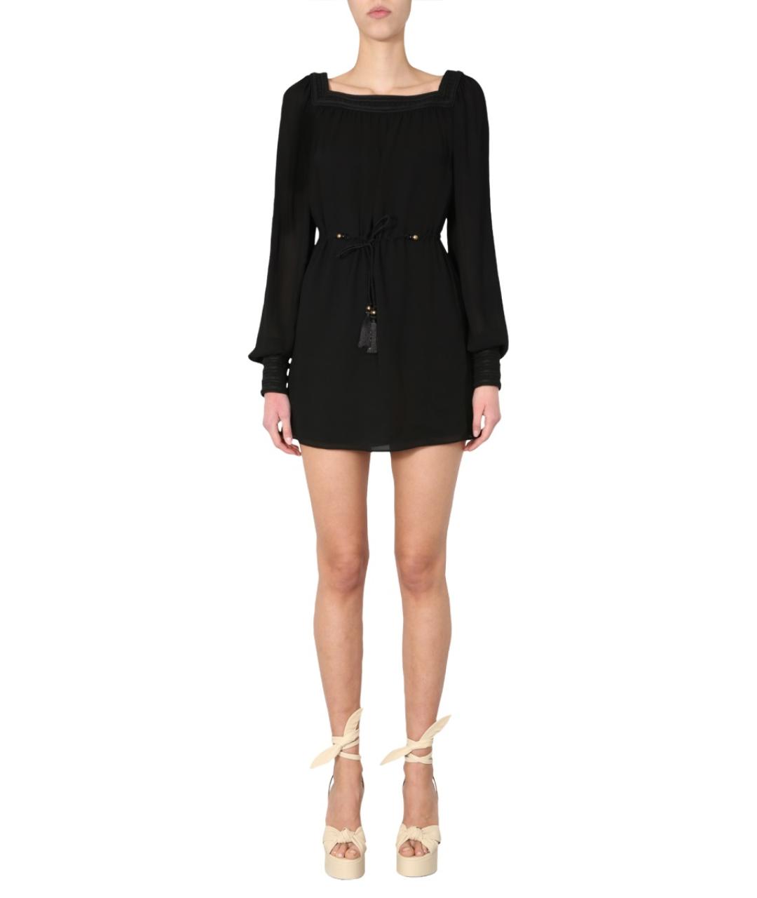 SAINT LAURENT Черное вискозное повседневное платье, фото 2