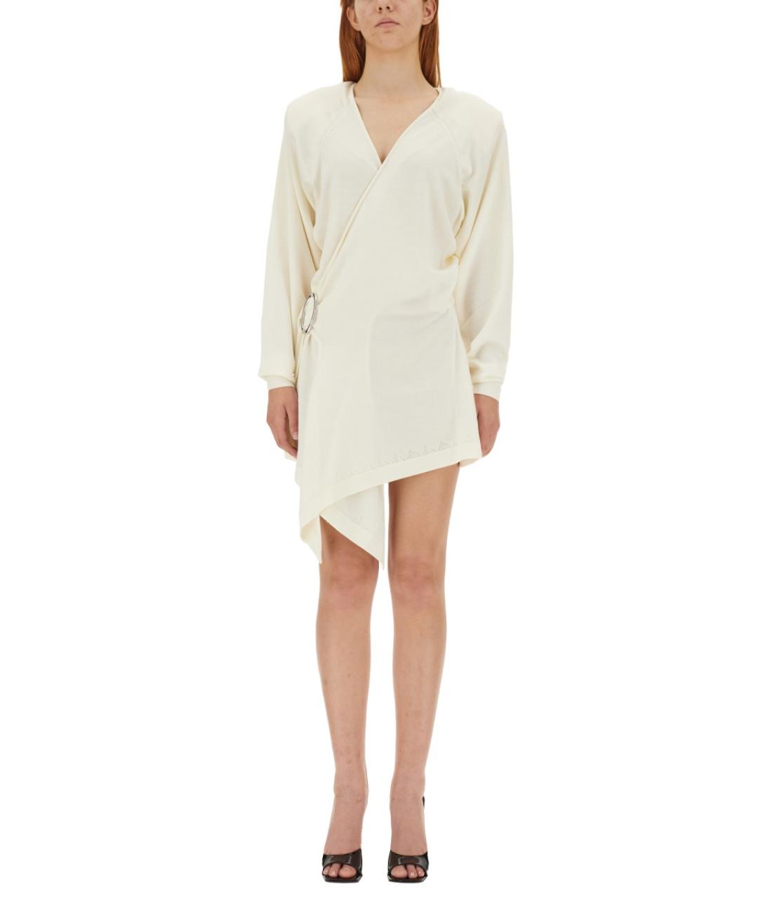 THE ATTICO Белое шерстяное коктейльное платье, фото 2