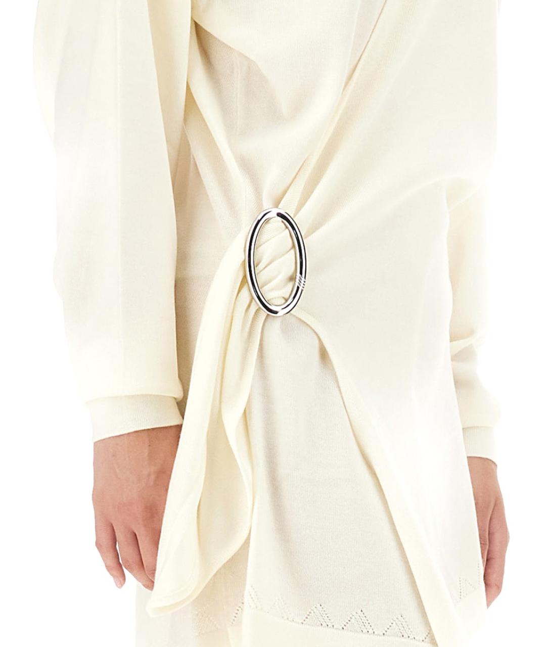 THE ATTICO Белое шерстяное коктейльное платье, фото 5