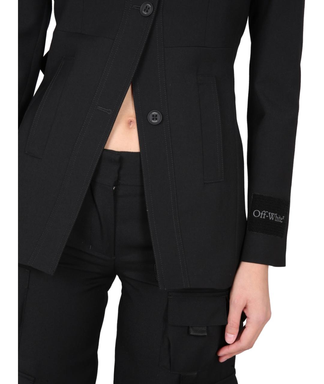 OFF-WHITE Черный шерстяной жакет/пиджак, фото 5