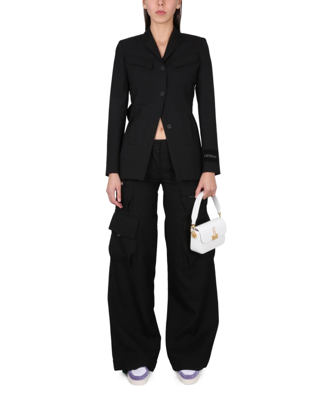 OFF-WHITE Черный шерстяной жакет/пиджак, фото 3