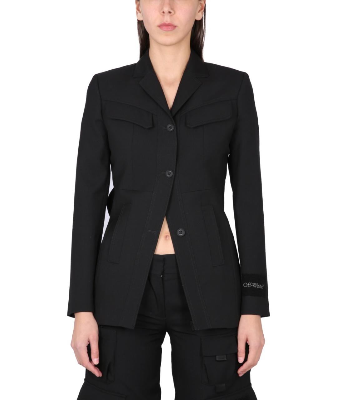 OFF-WHITE Черный шерстяной жакет/пиджак, фото 2