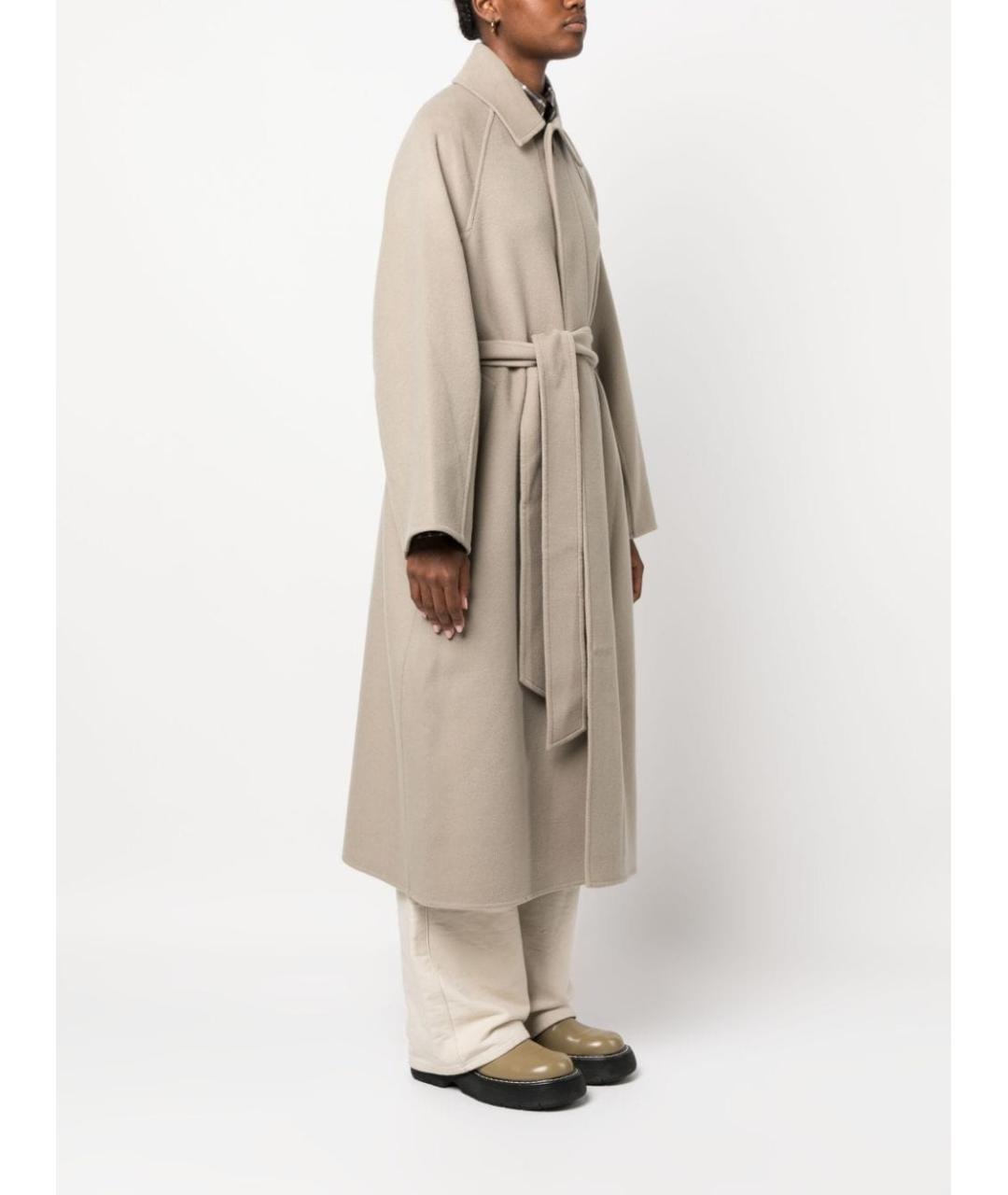 Ami Paris Бежевое шерстяное пальто, фото 2