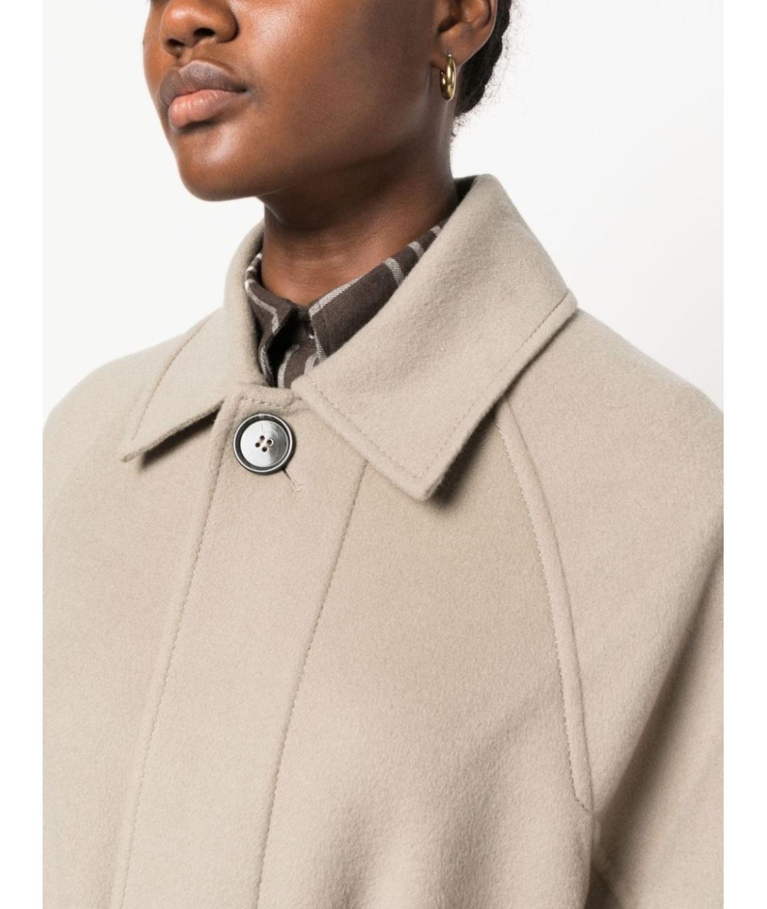 Ami Paris Бежевое шерстяное пальто, фото 3