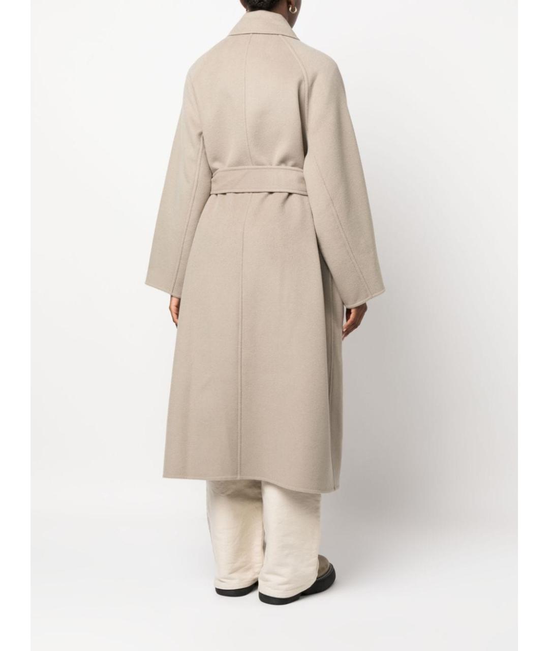 Ami Paris Бежевое шерстяное пальто, фото 5