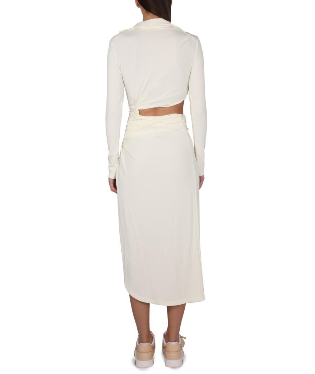 OFF-WHITE Белое вискозное повседневное платье, фото 4