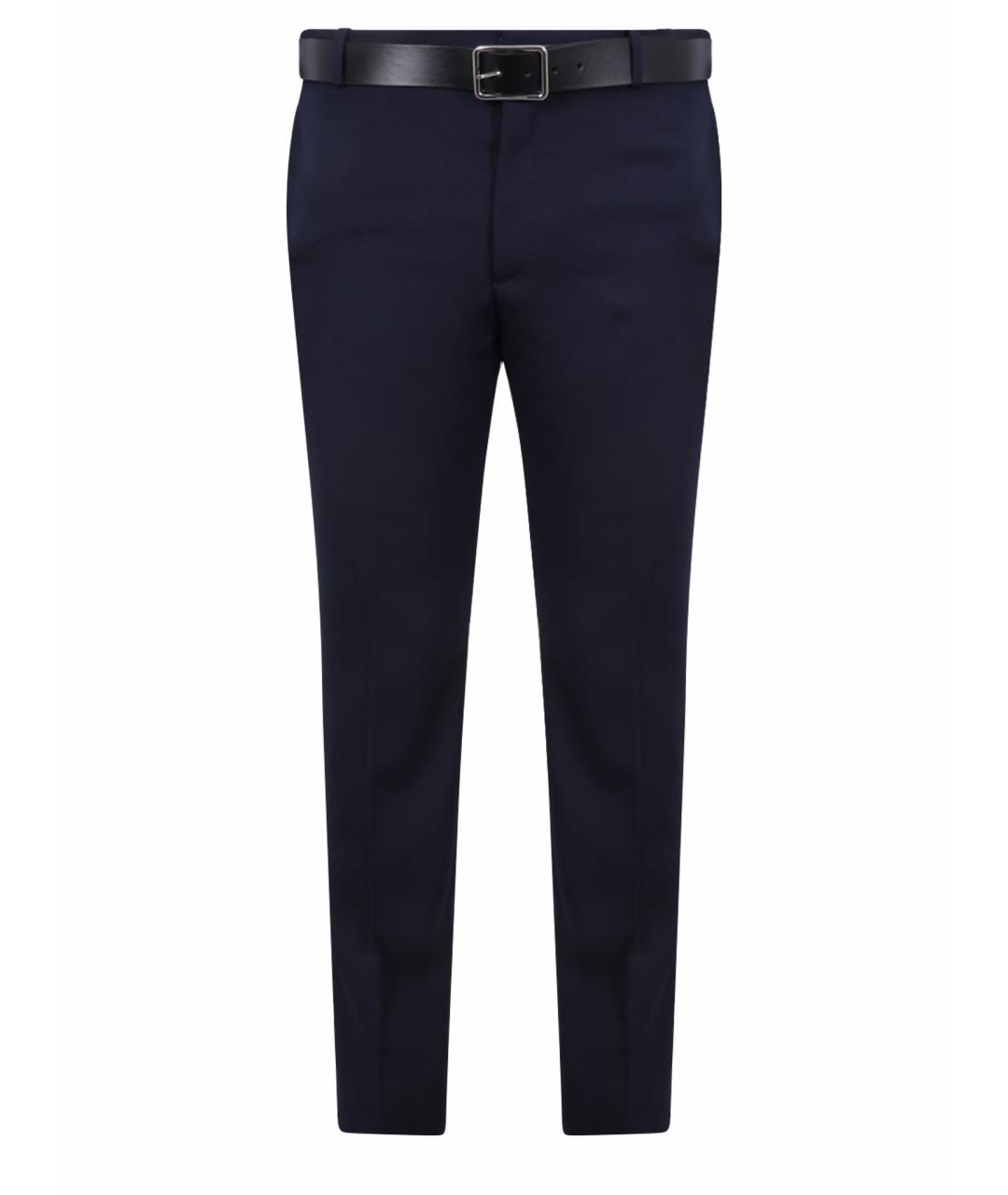 ALEXANDER MCQUEEN Синие шерстяные повседневные брюки, фото 1