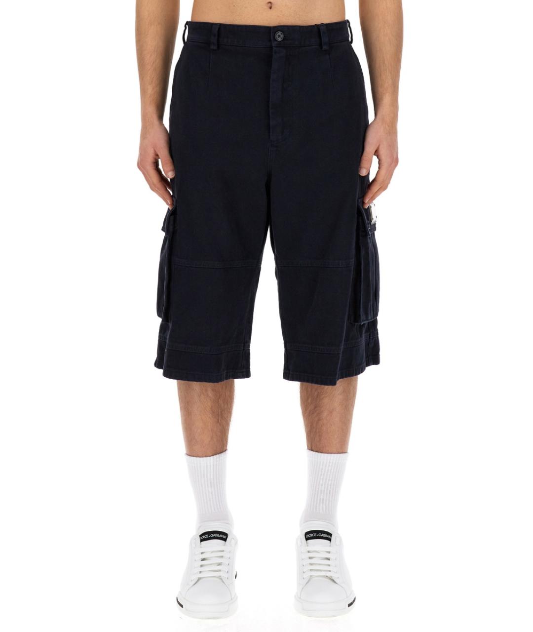 DOLCE&GABBANA Синие хлопковые шорты, фото 5
