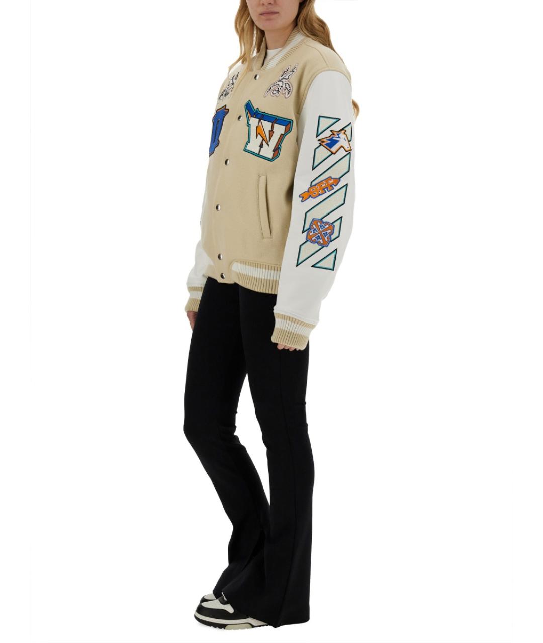 OFF-WHITE Бежевая шерстяная куртка, фото 3