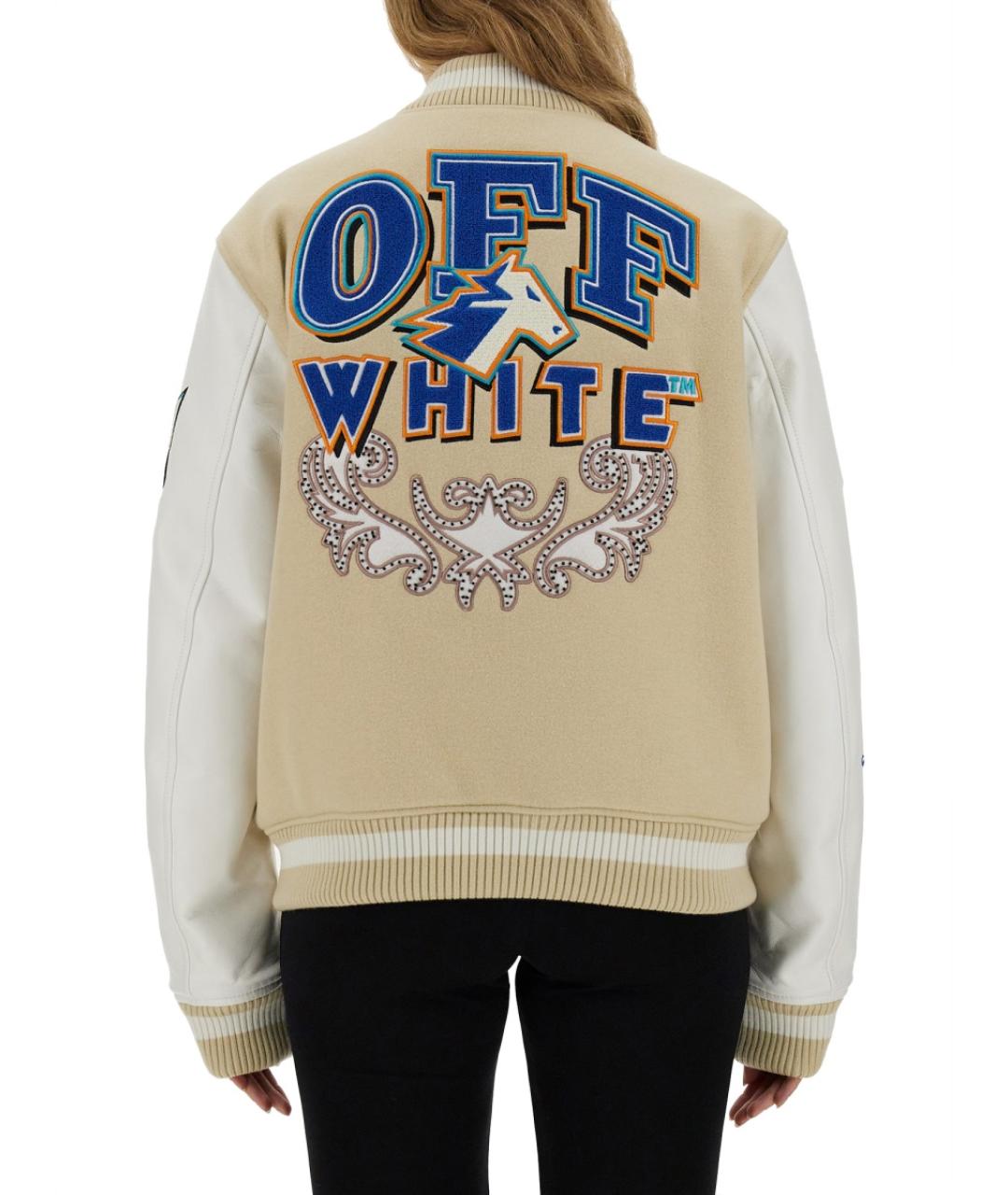 OFF-WHITE Бежевая шерстяная куртка, фото 4