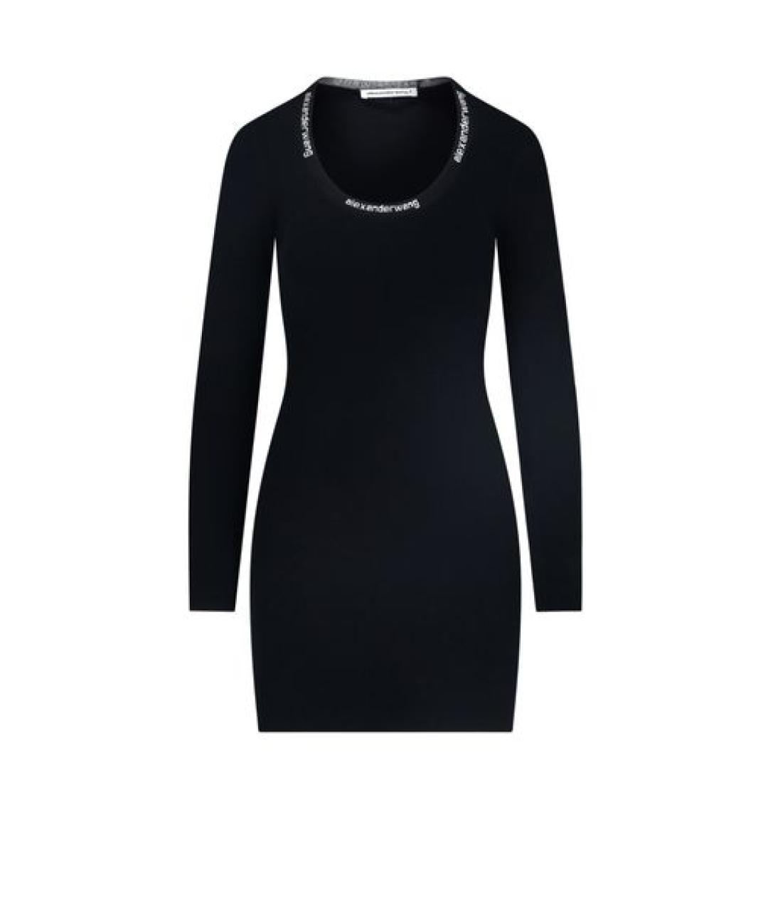 T BY ALEXANDER WANG Черное вискозное повседневное платье, фото 1