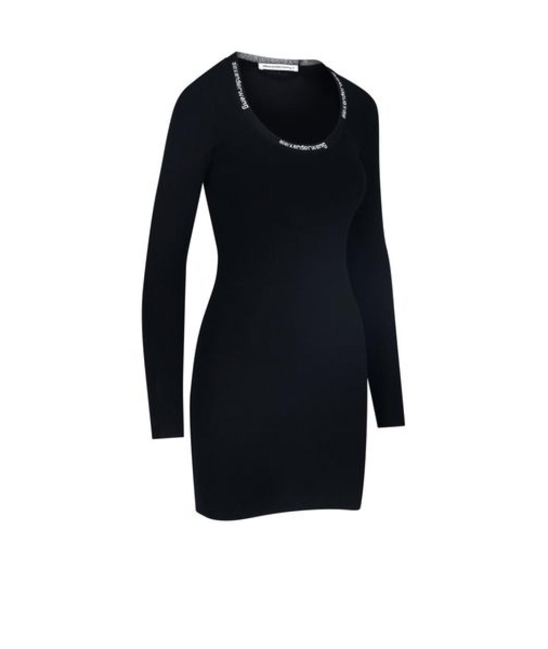 T BY ALEXANDER WANG Черное вискозное повседневное платье, фото 3