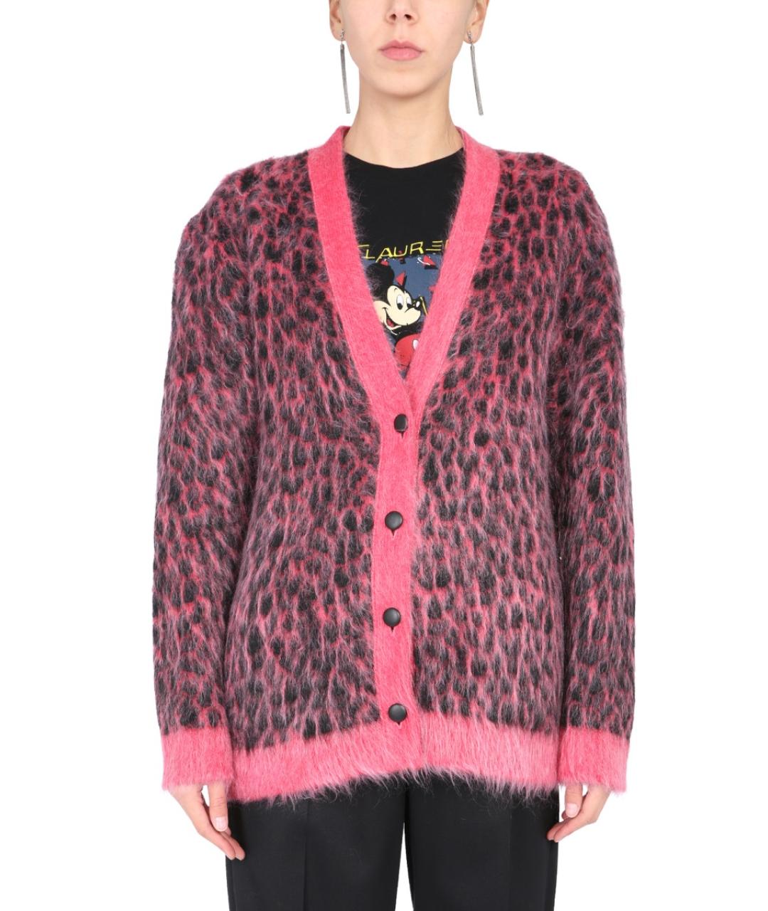 SAINT LAURENT Розовый шерстяной кардиган, фото 2