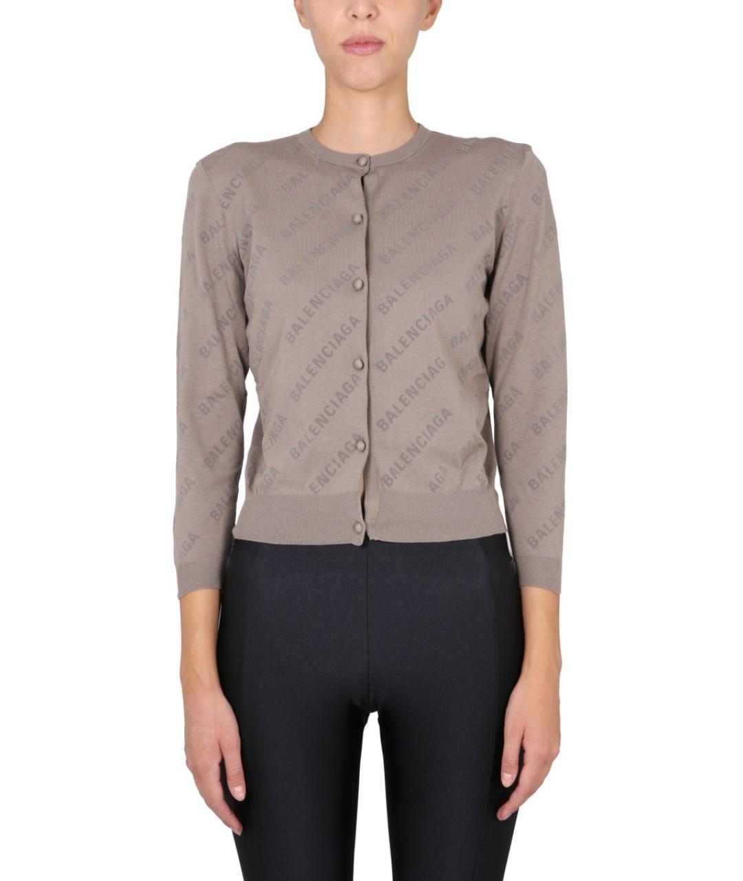 BALENCIAGA Бежевый хлопковый кардиган, фото 2