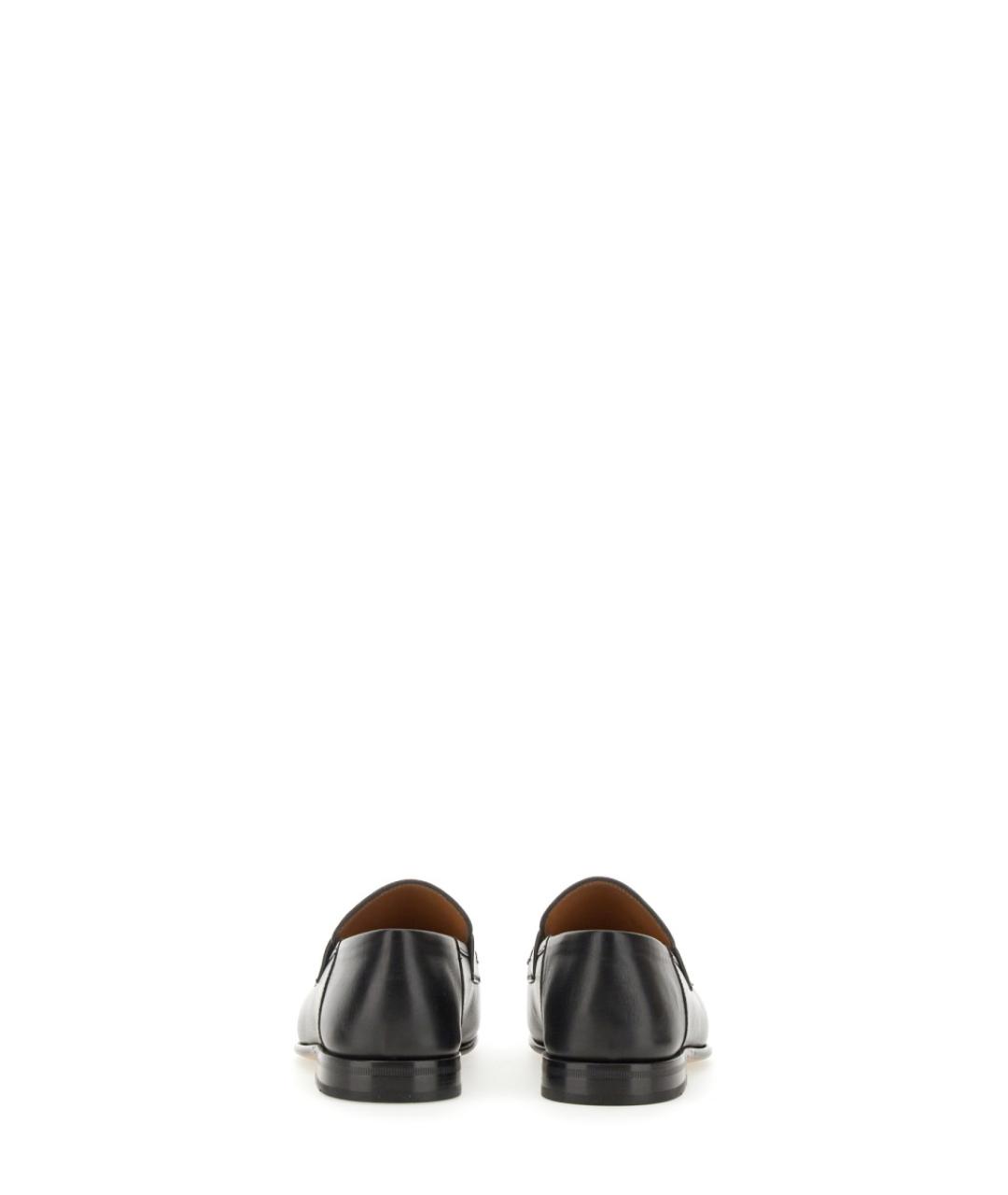 FERRAGAMO Черные кожаные лоферы, фото 3