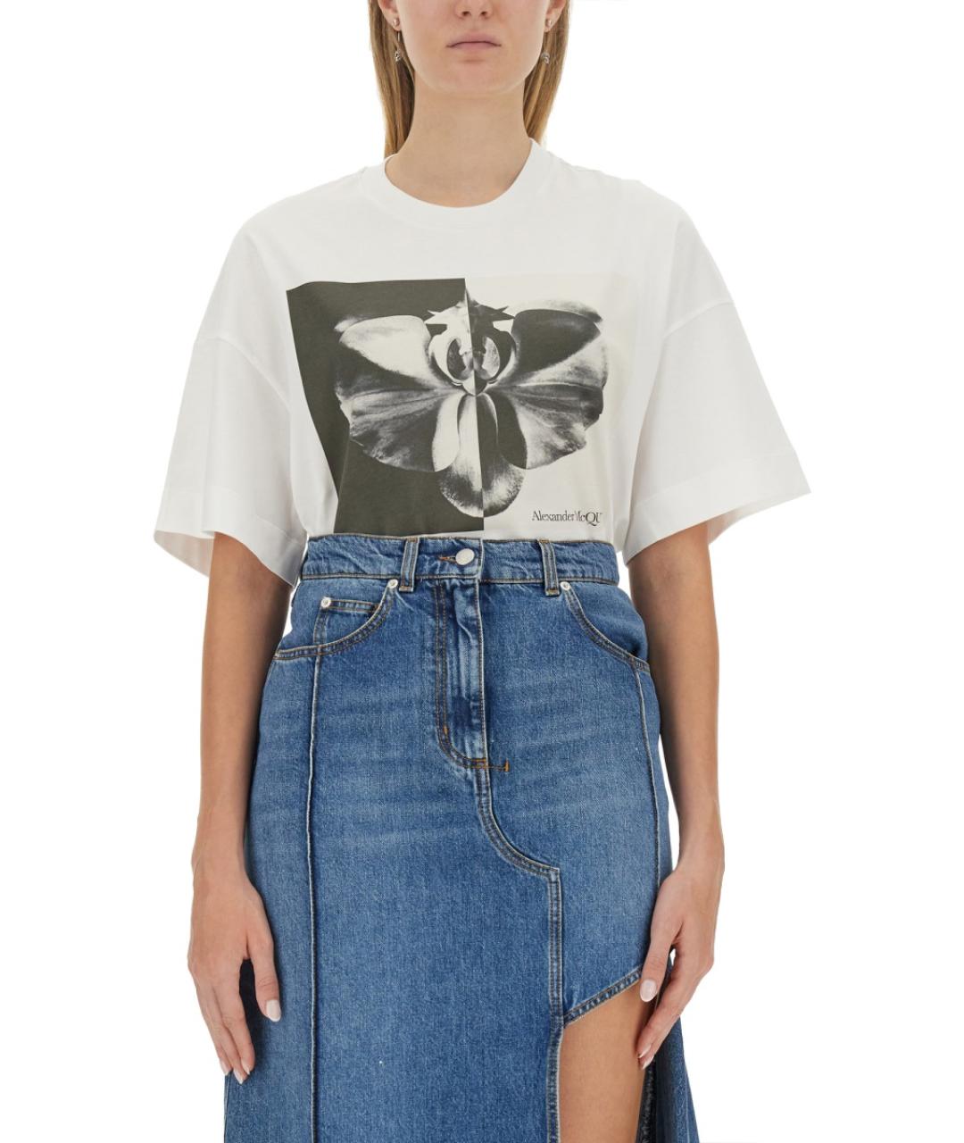 ALEXANDER MCQUEEN Мульти хлопковая футболка, фото 4