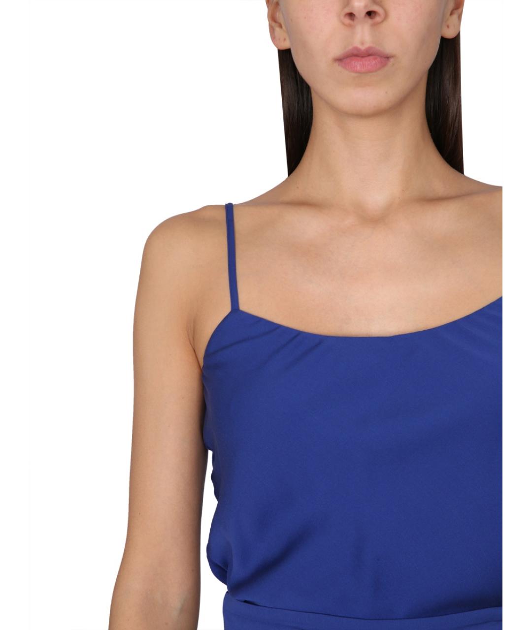 MAX MARA Синяя шелковая майка, фото 5