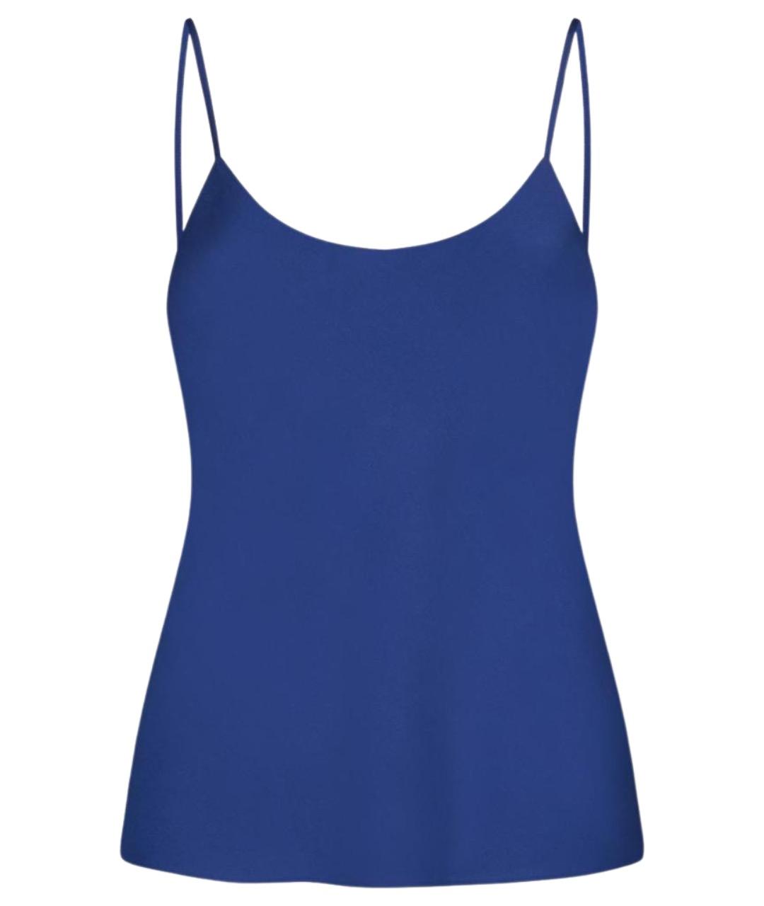 MAX MARA Синяя шелковая майка, фото 1