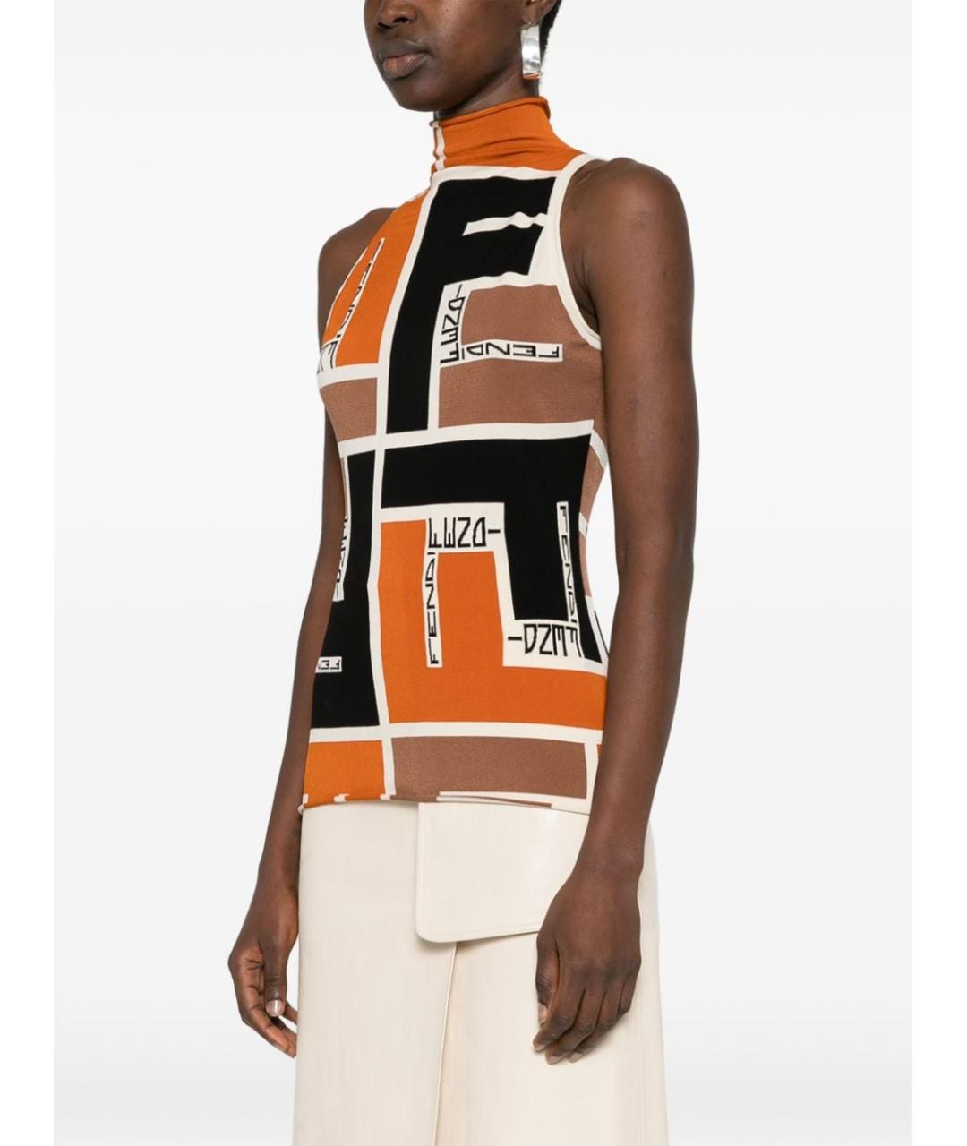 FENDI Мульти вискозная майка, фото 2