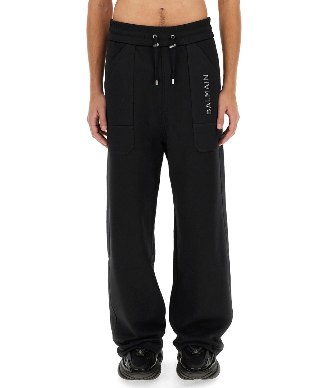 BALMAIN Черные хлопковые повседневные брюки, фото 5