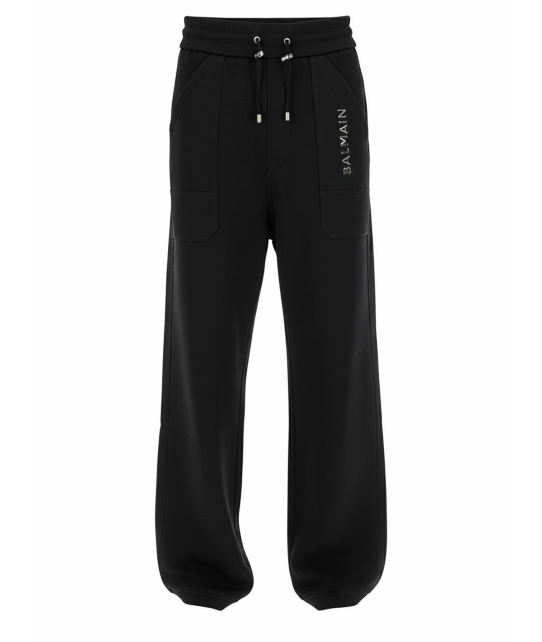 BALMAIN Черные хлопковые повседневные брюки, фото 1