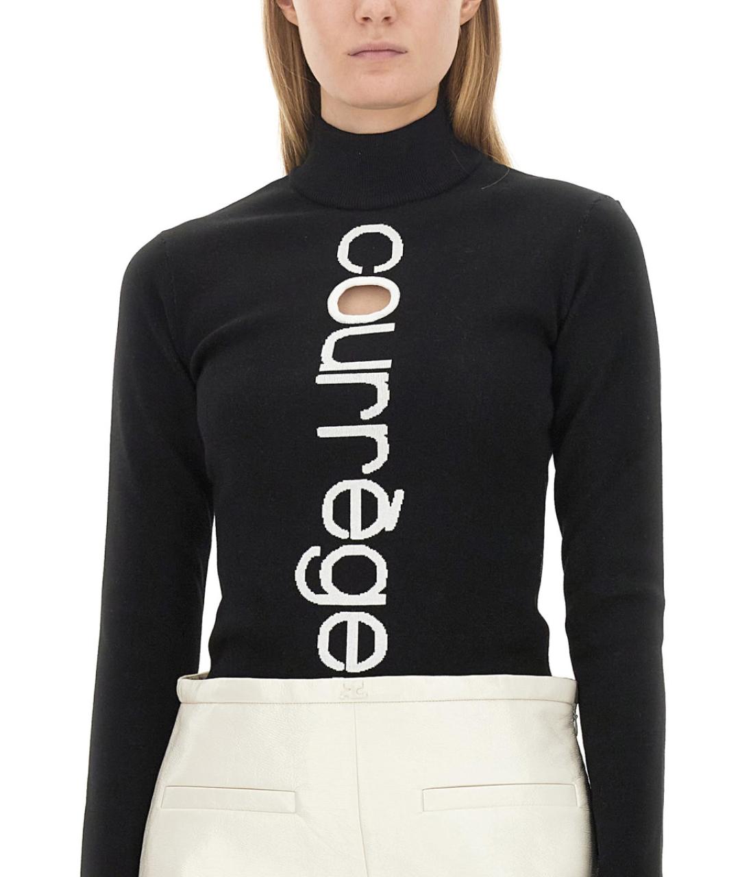 COURREGES Черный вискозный джемпер / свитер, фото 4