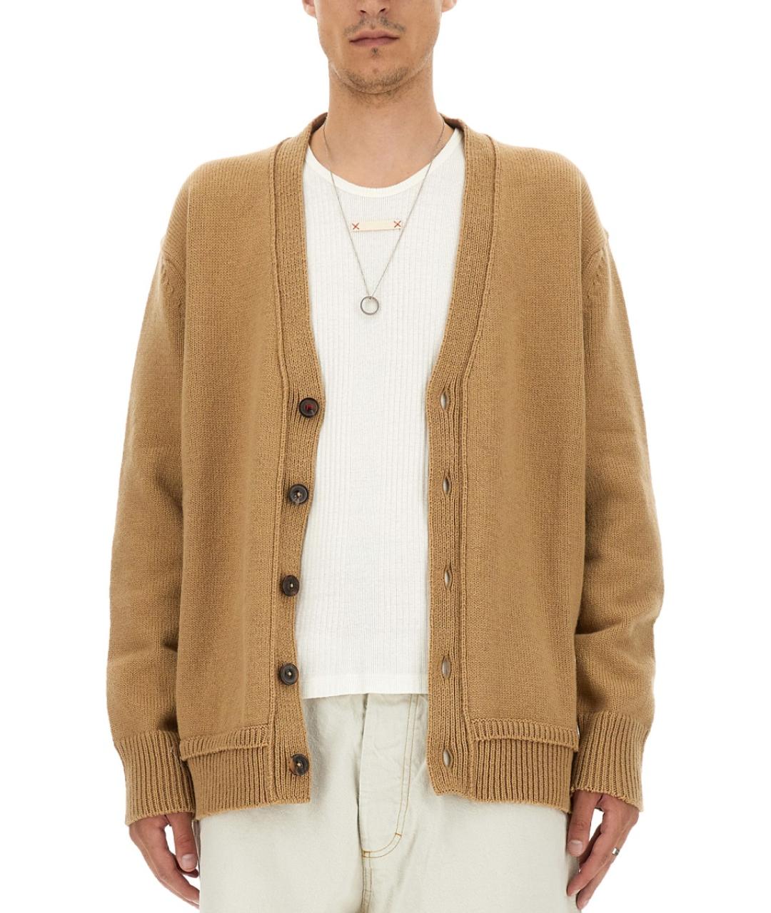 MAISON MARGIELA Бежевый шерстяной кардиган, фото 5
