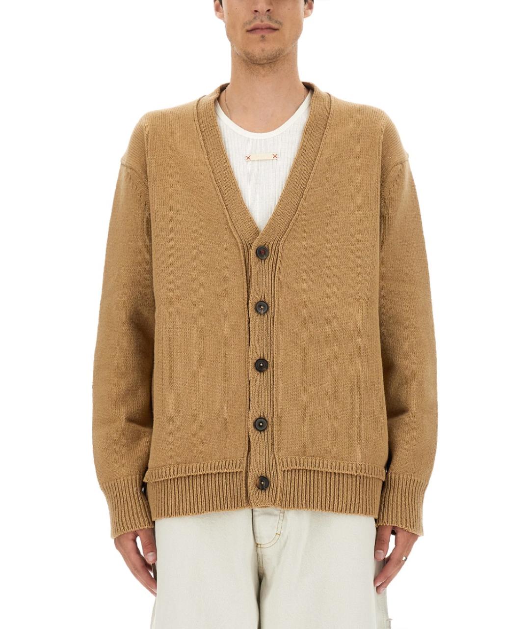 MAISON MARGIELA Бежевый шерстяной кардиган, фото 2