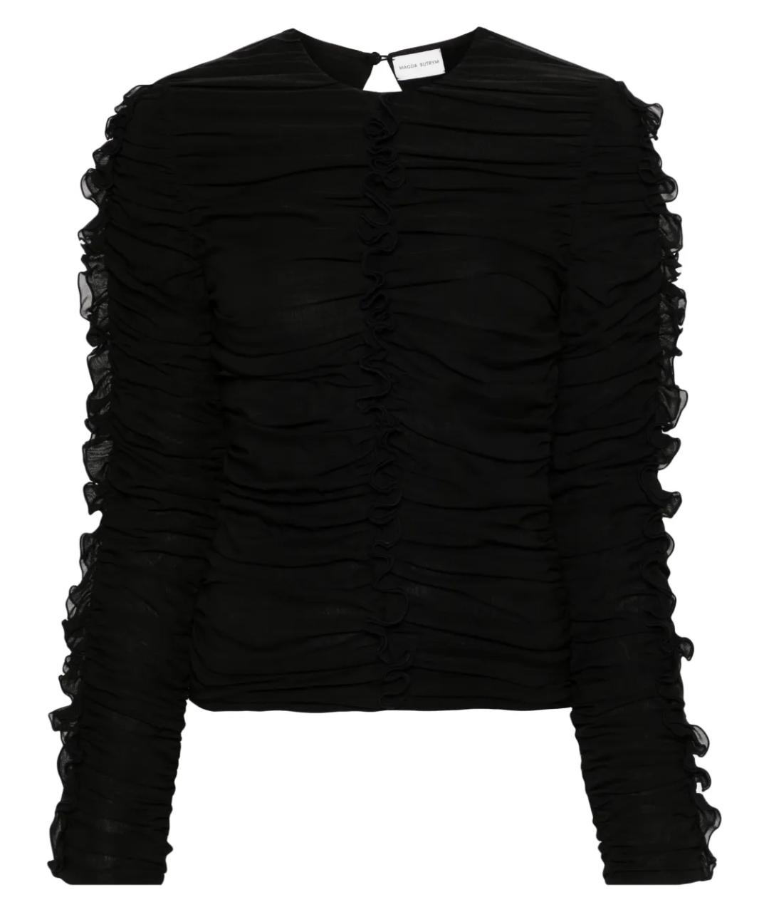 MAGDA BUTRYM Черная шелковая блузы, фото 1