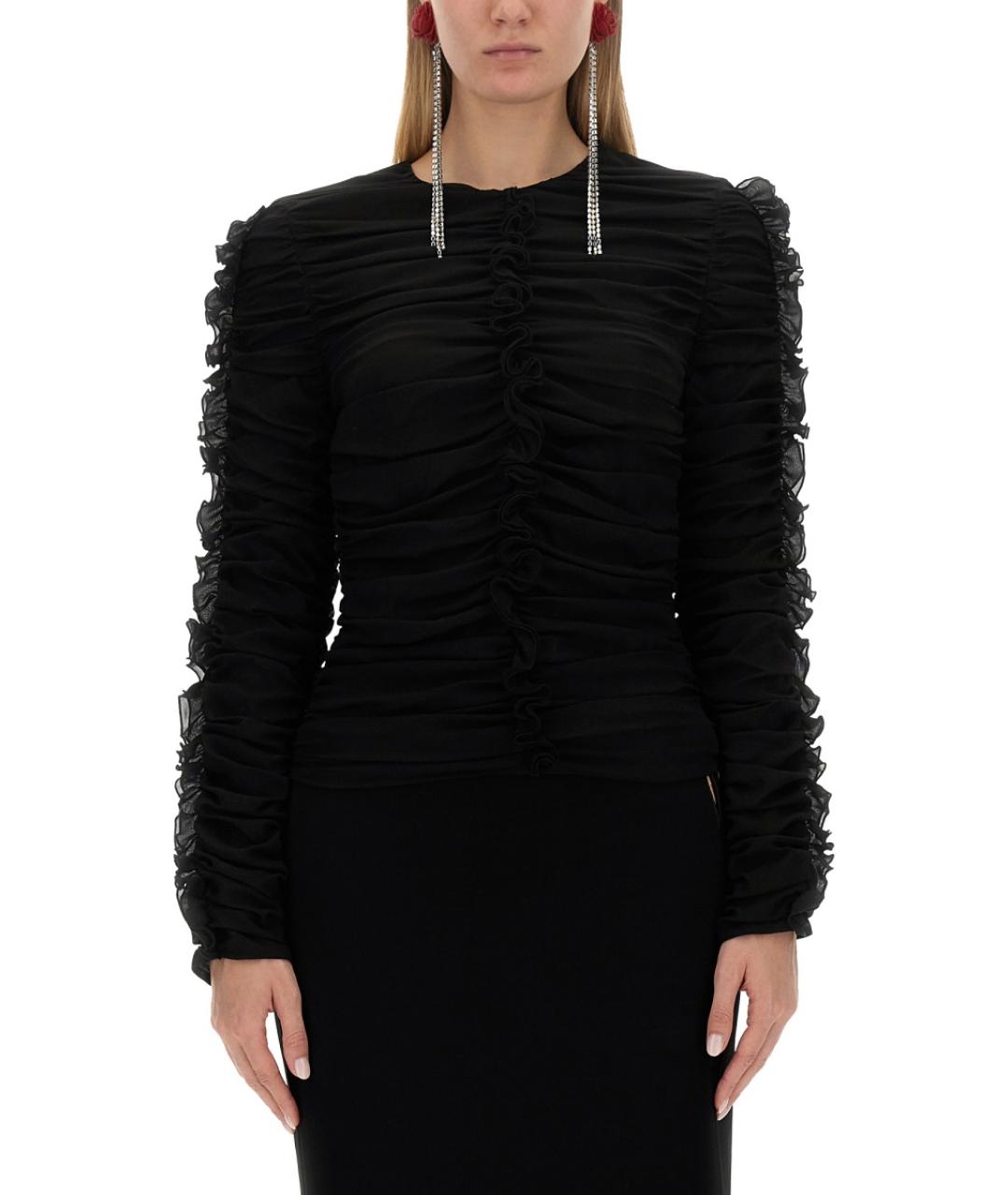 MAGDA BUTRYM Черная шелковая блузы, фото 2